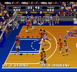 Tecmo Super NBA Basketball (USA) In game screenshot